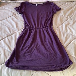 H&M Purple Basic T Shirt Dress